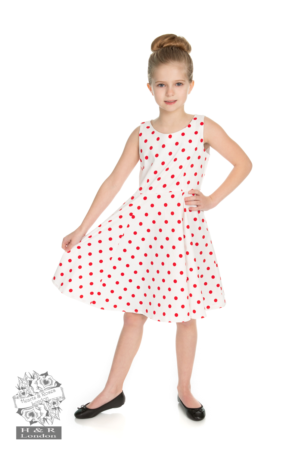 girls red swing dress