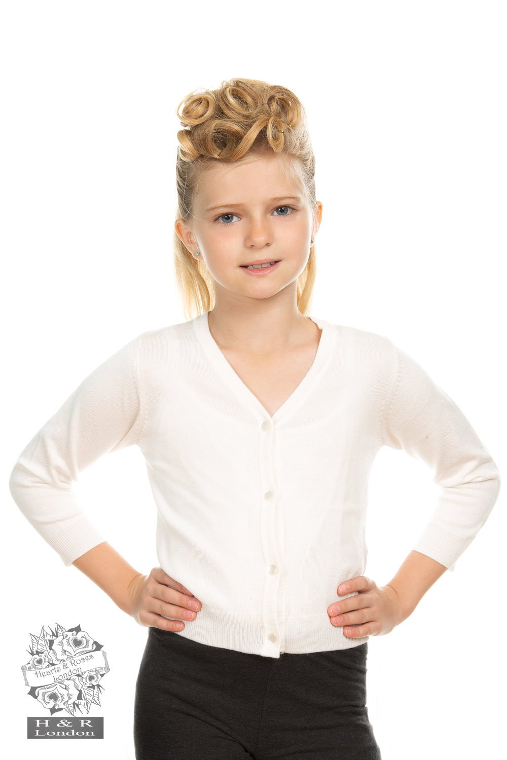 girls ivory cardigan