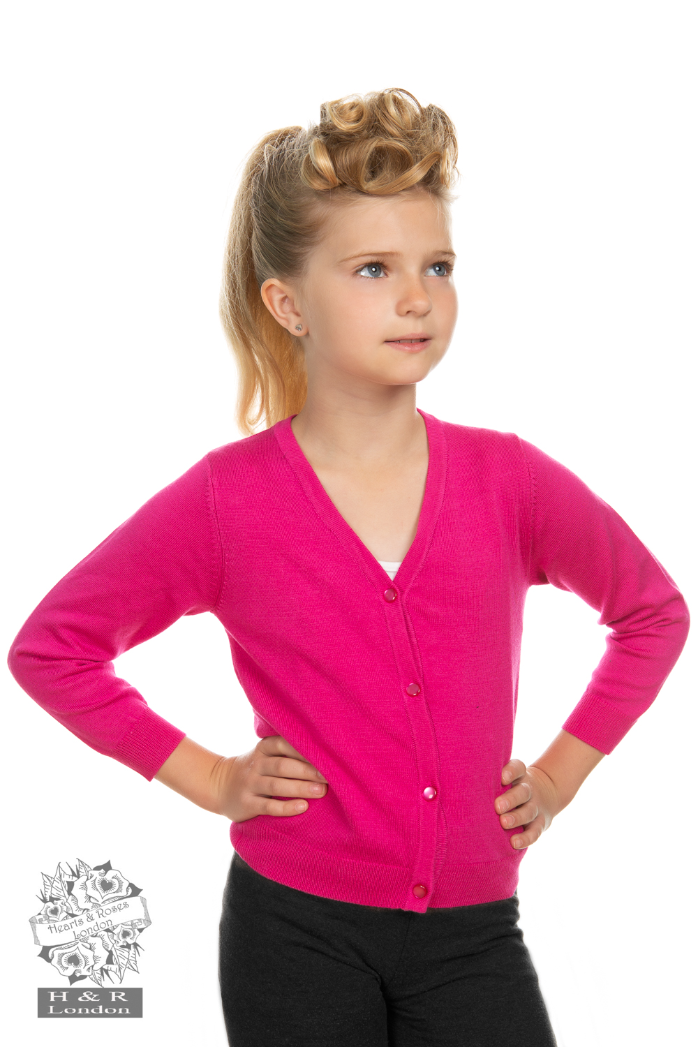 Quizás Admirable Influencia Girls Fuchsia Pink Cardigan in Pink - Hearts & Roses London