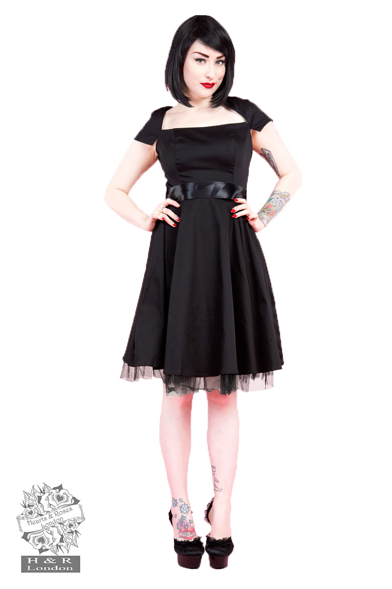 Black Sailor Collar Dress in Black - Hearts & Roses London Black Sailor Collar Dress in Black - Hearts & Roses London