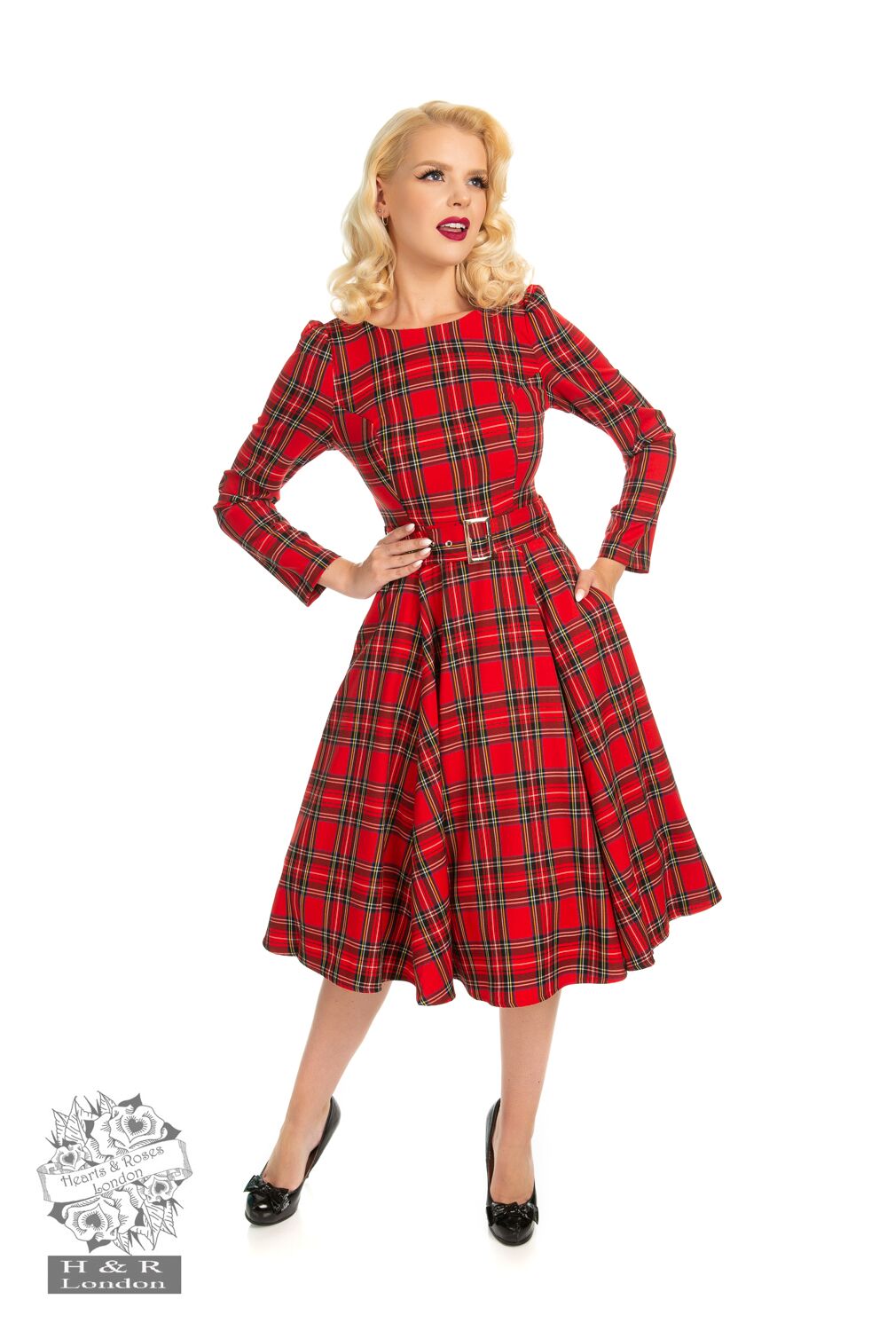 red tartan swing dress uk