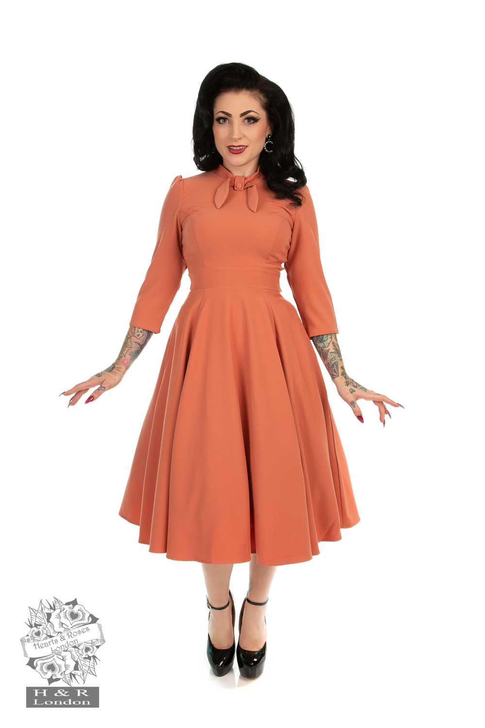 blush pink swing dress