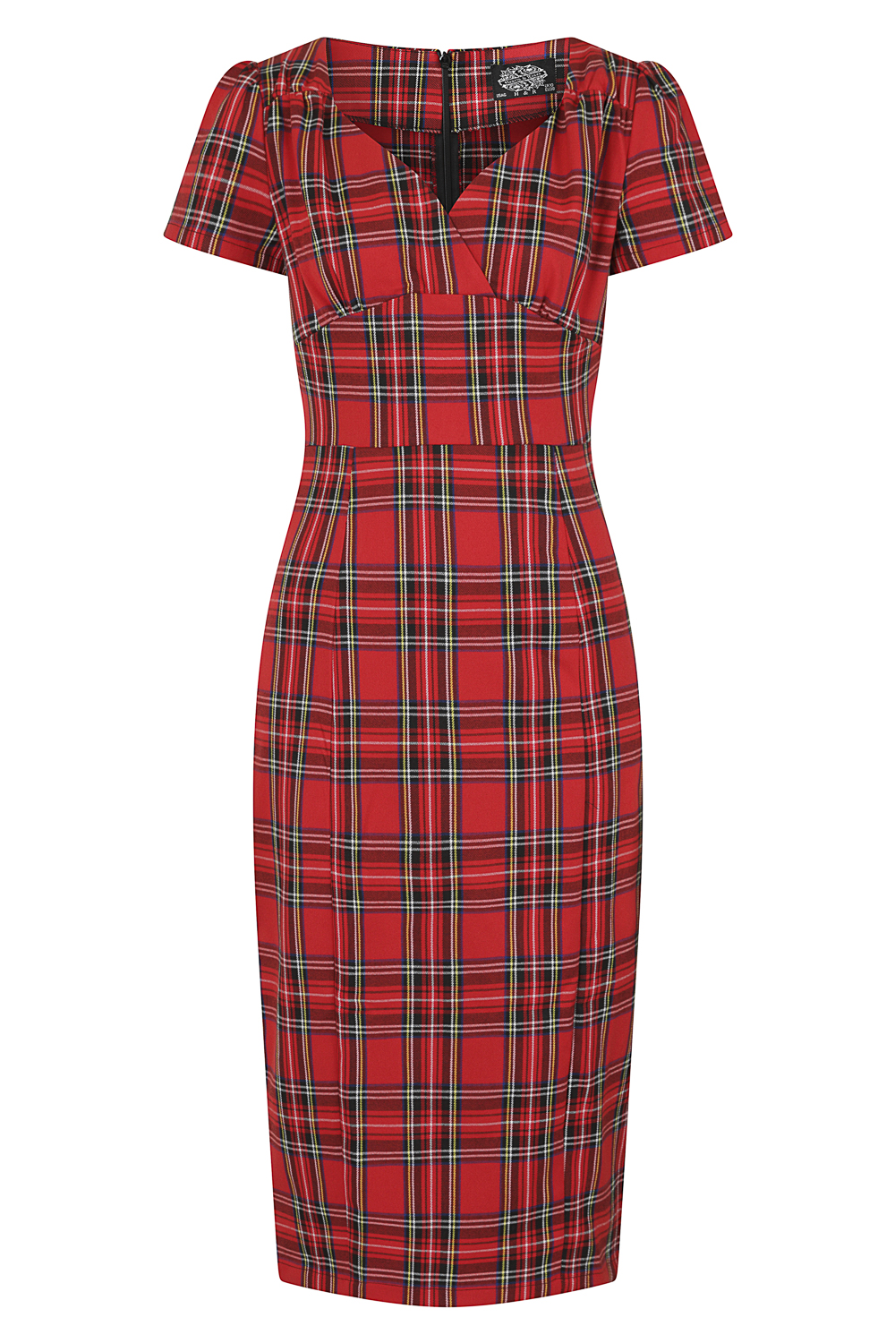 Highland Wiggle Dress In Red in Red - Hearts & Roses London