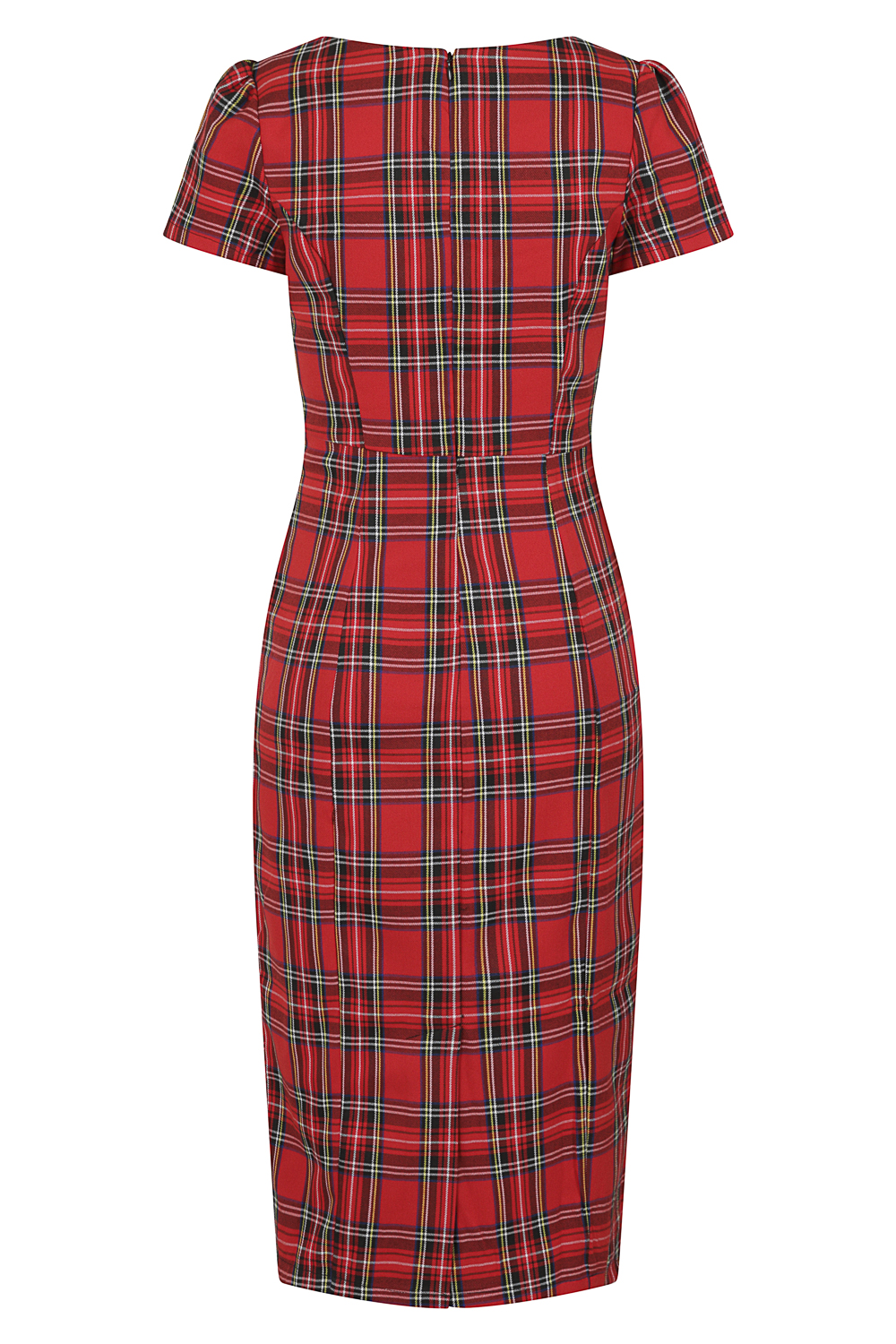 Highland Wiggle Dress In Red in Red - Hearts & Roses London