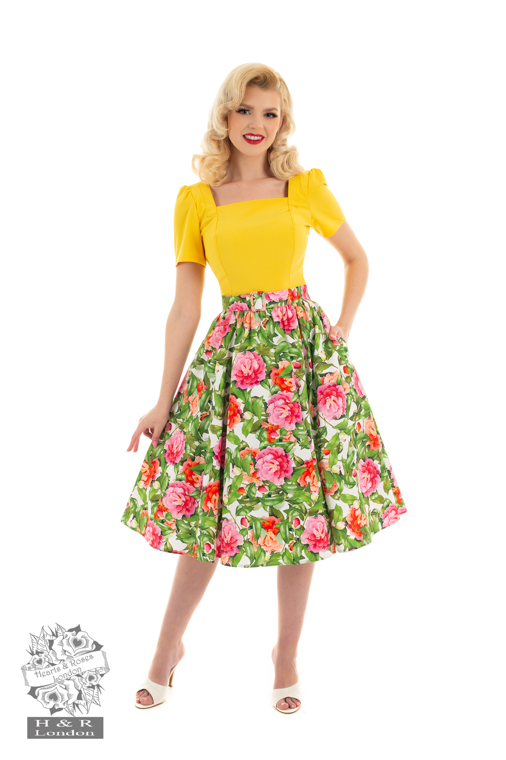 swing skirt floral