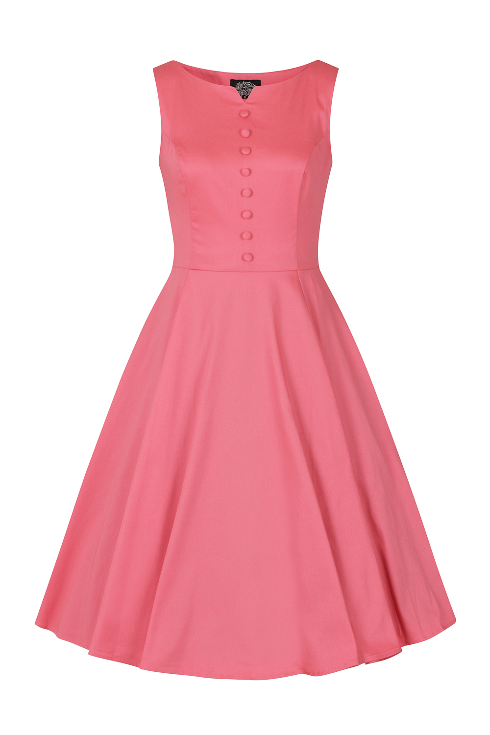 Pink Donna Swing Dress In Plus Size in Pink - Hearts & Roses London