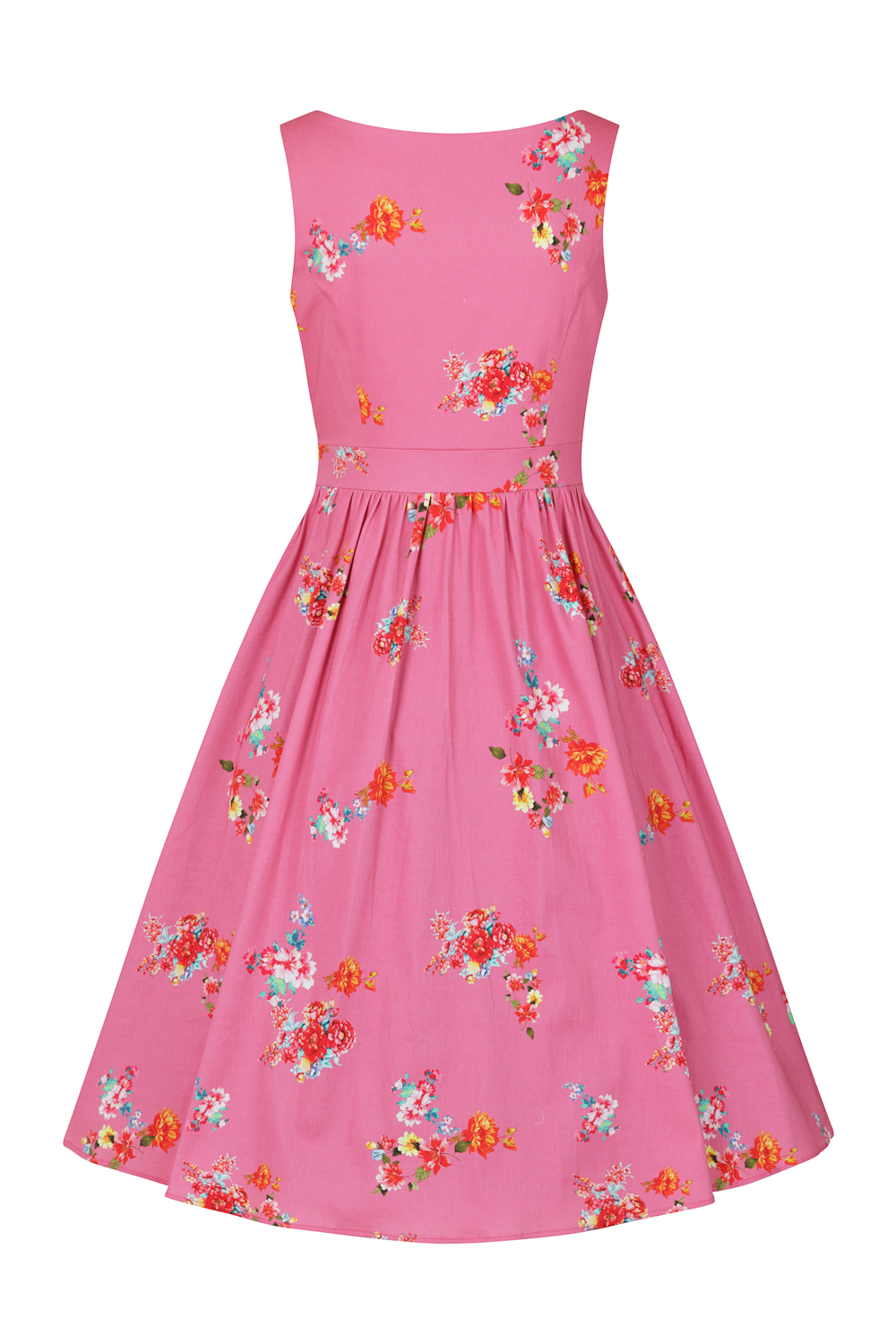 Polly Floral Swing Dress in Pink - Hearts & Roses London