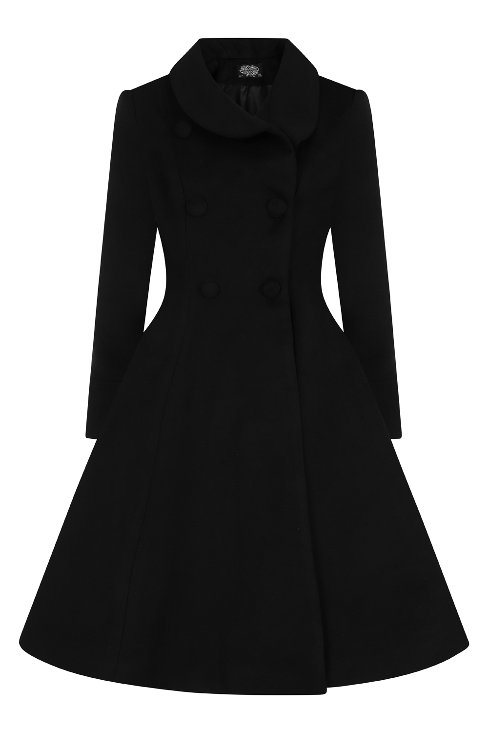 Grace Swing Coat in Black in Black - Hearts & Roses London
