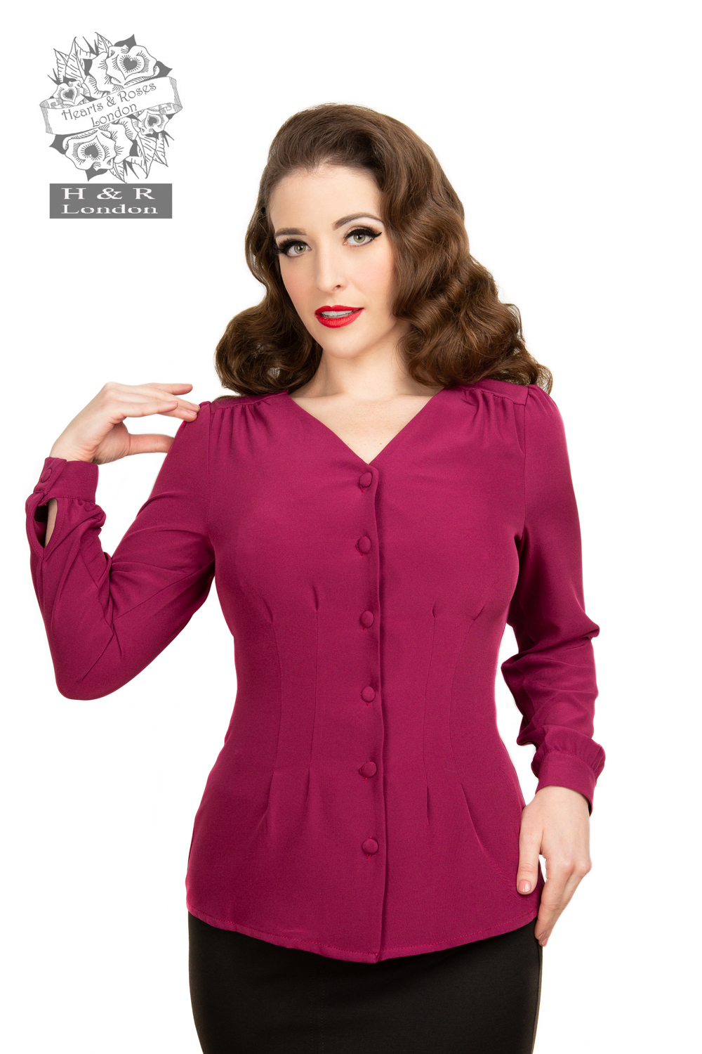 Nadine Blouse in Plum