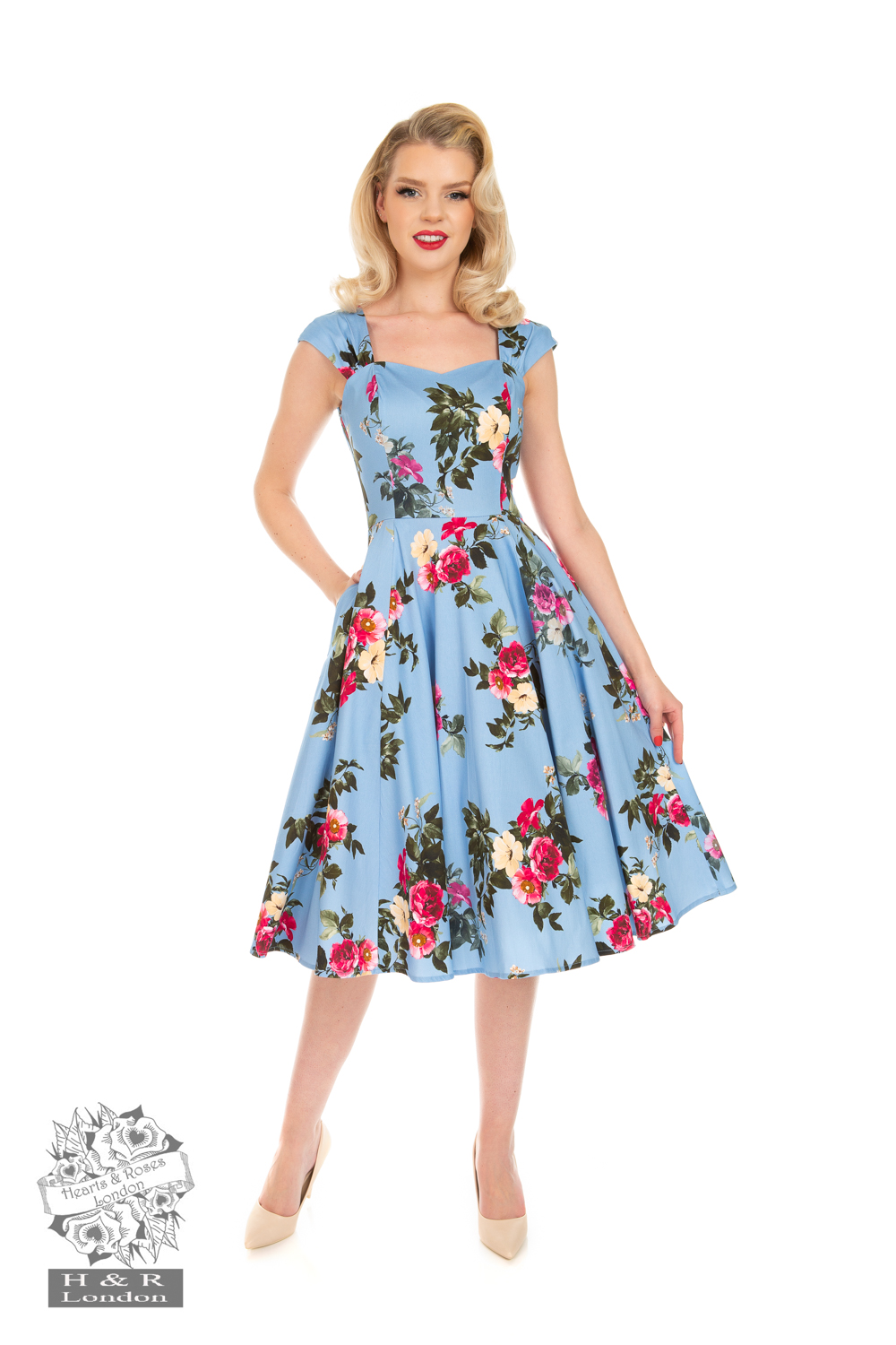 Jolene Floral Swing Dress - Hearts & Roses London
