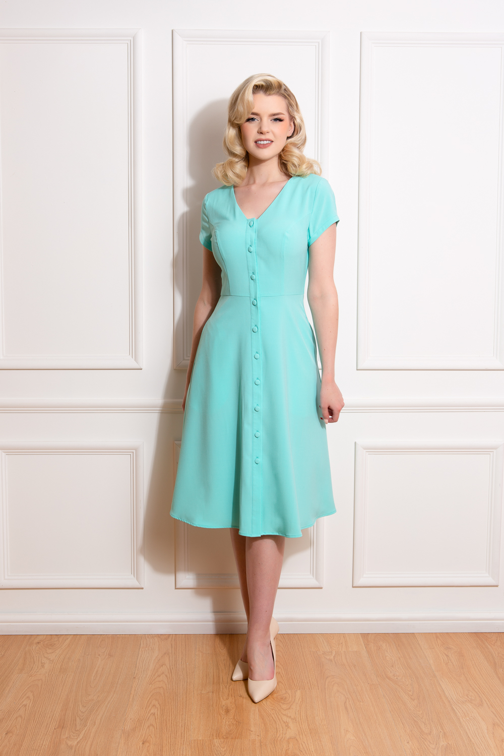 navy blue dress for baby girl Morgan A-Line Dress in Green