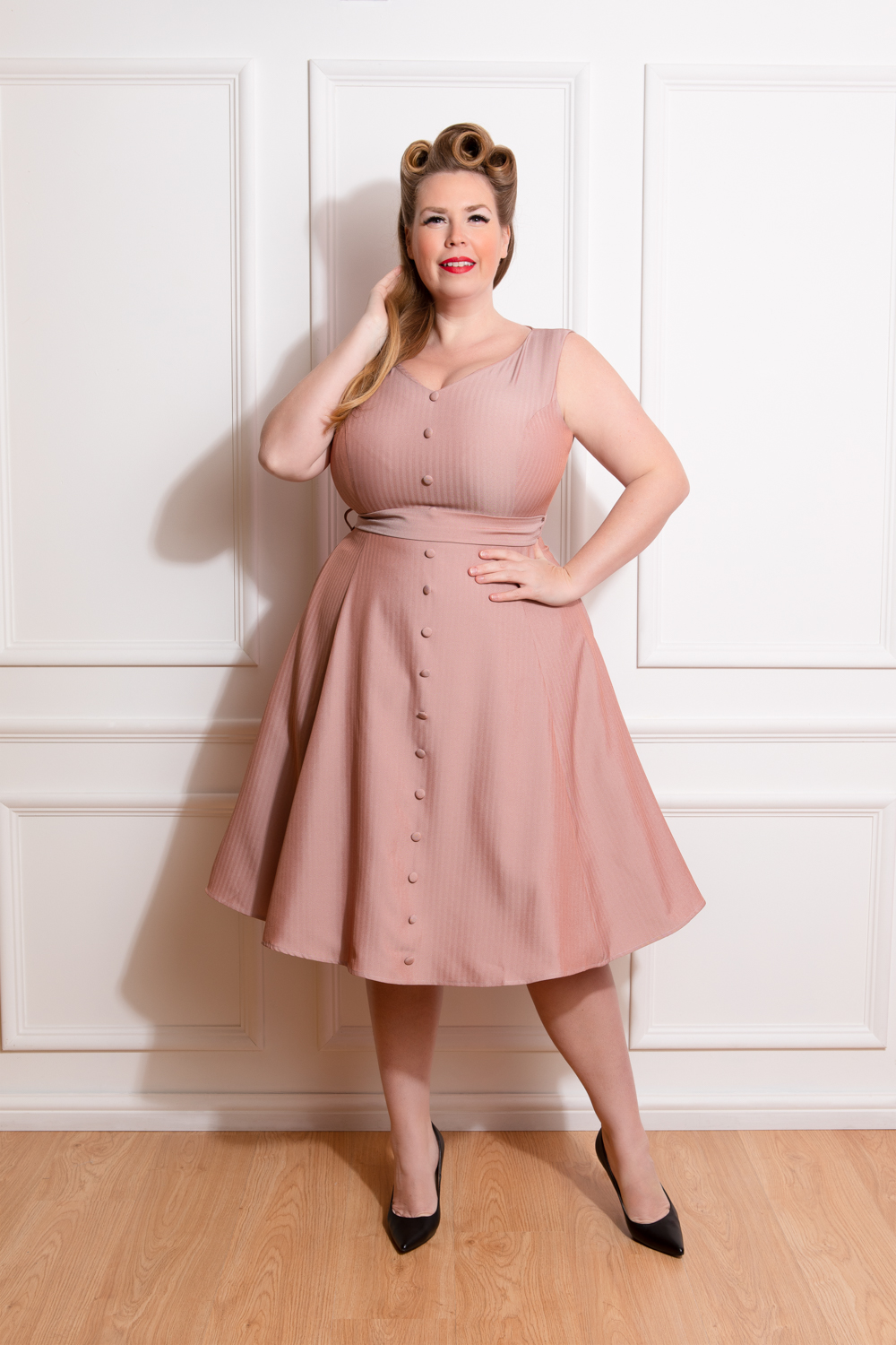 Alison Swing Dress in Plus Size in Pink ...