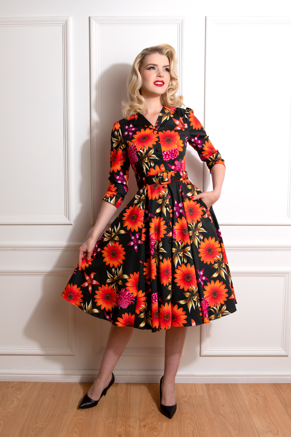 Eden Floral Swing Dress - Hearts & Roses London