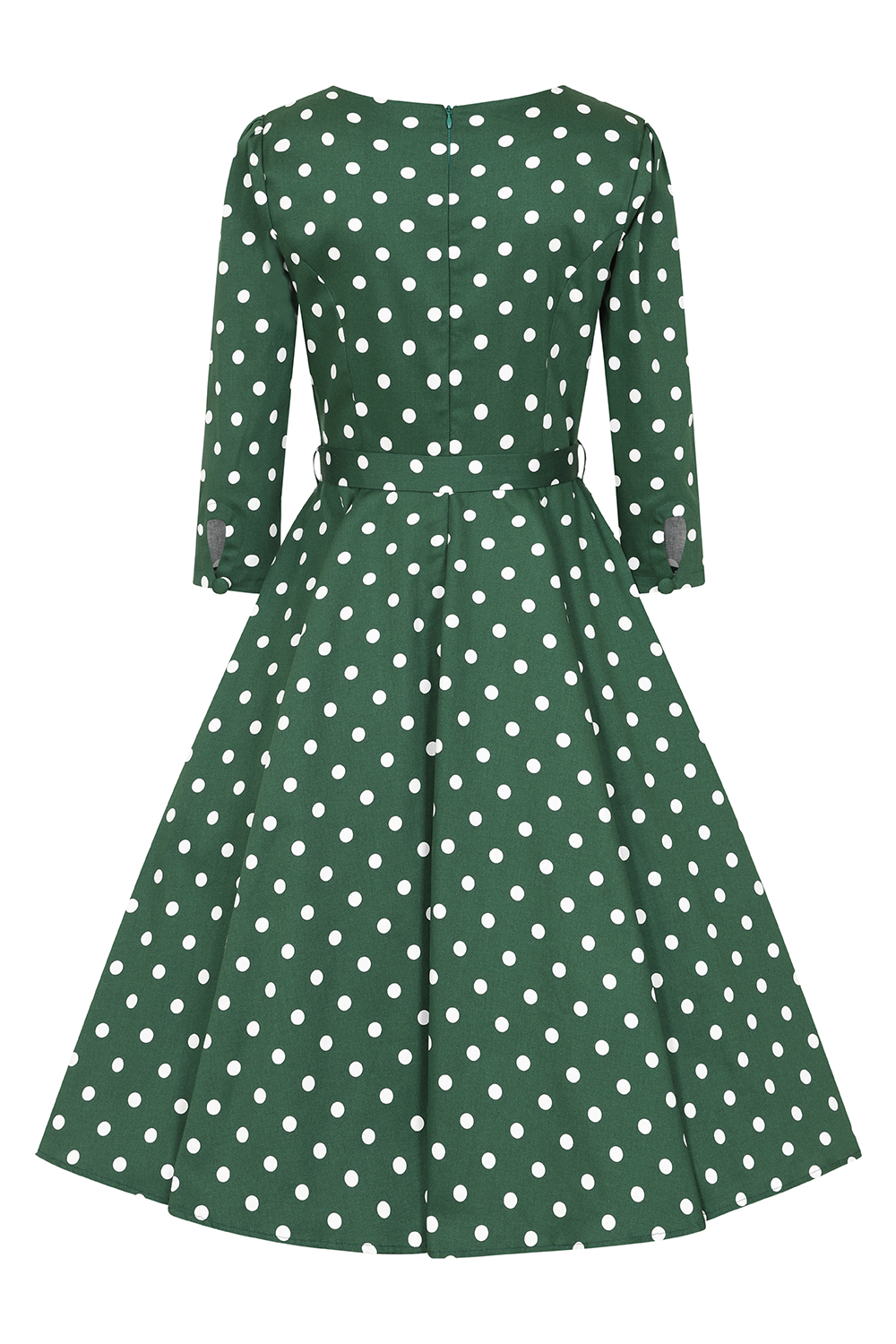 Kylie Green Polka Dot Swing Dress - Hearts & Roses London