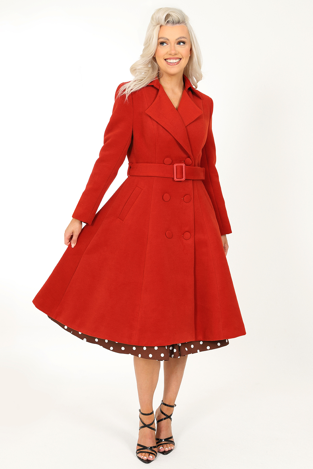 Red Vintage Swing Coat