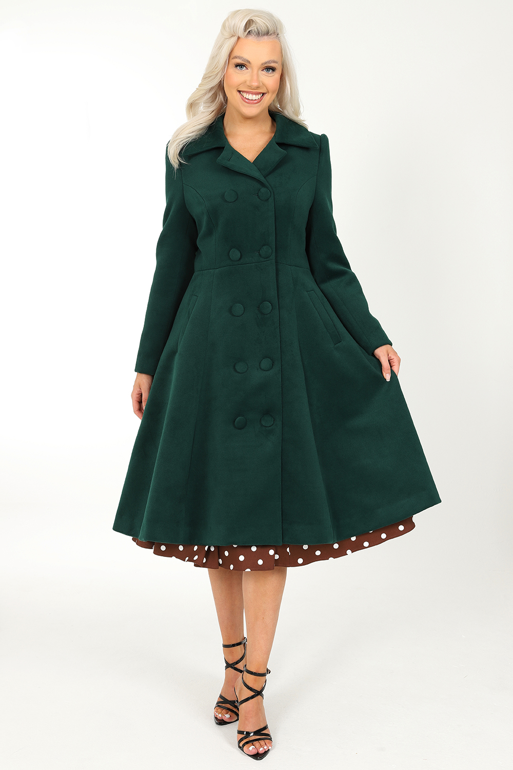 Teal Green Vintage Swing Coat