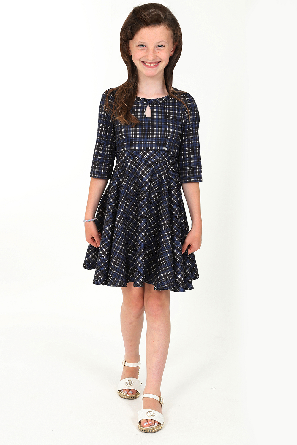 Anna Check Swing Dress in Kids