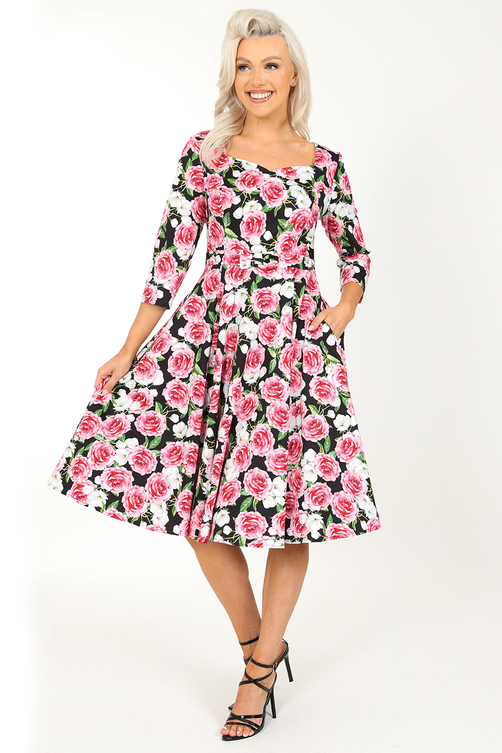 50s Summer Tea Flared Dress