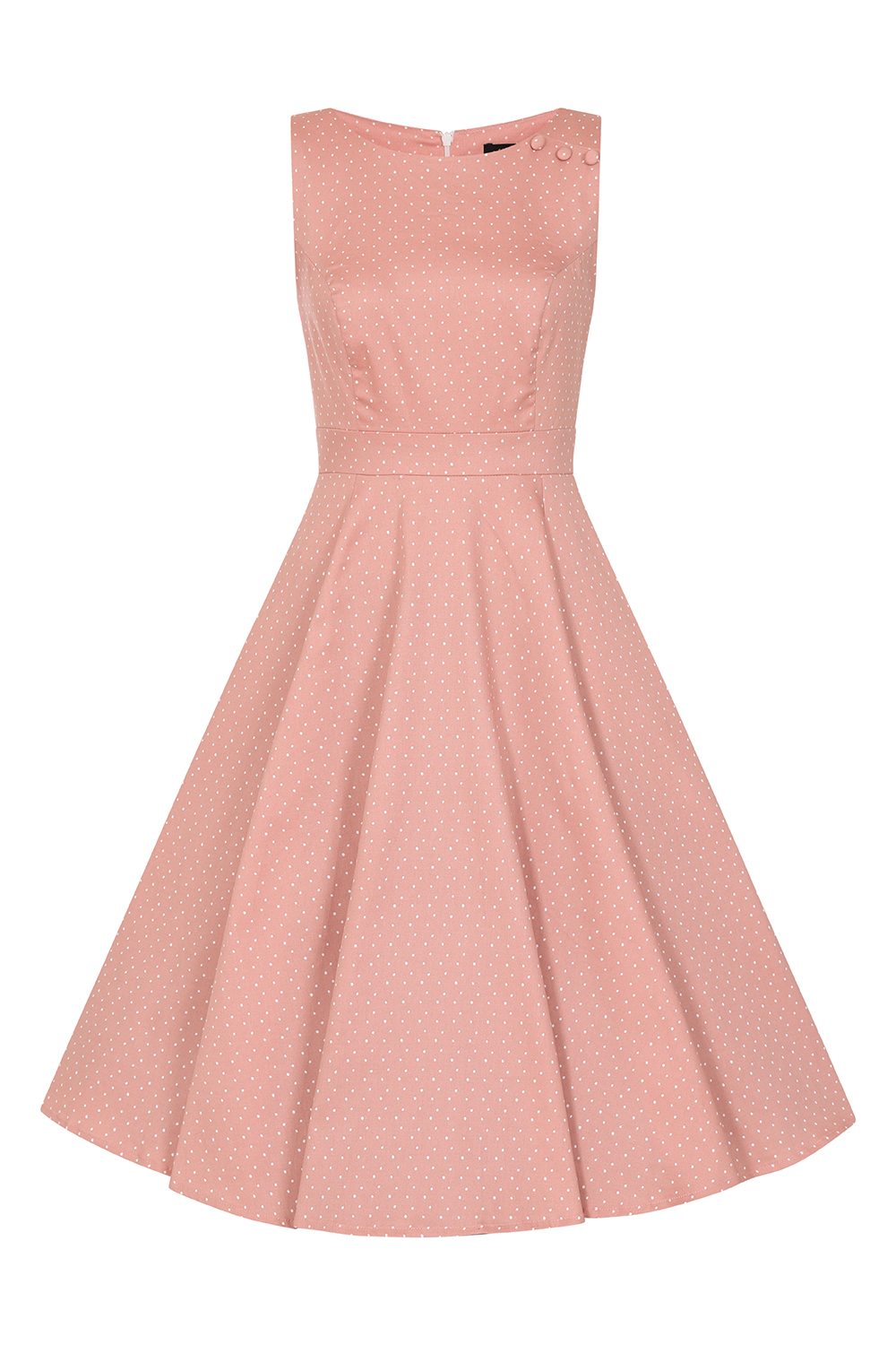 Elodie Polka Dot Swing Dress in Pink - Hearts & Roses London