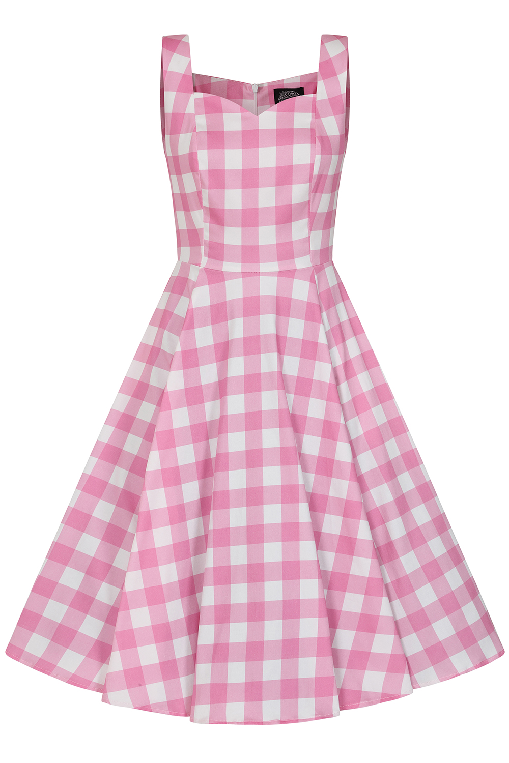 Pink Meadow Check Dress in Pink - Hearts & Roses London